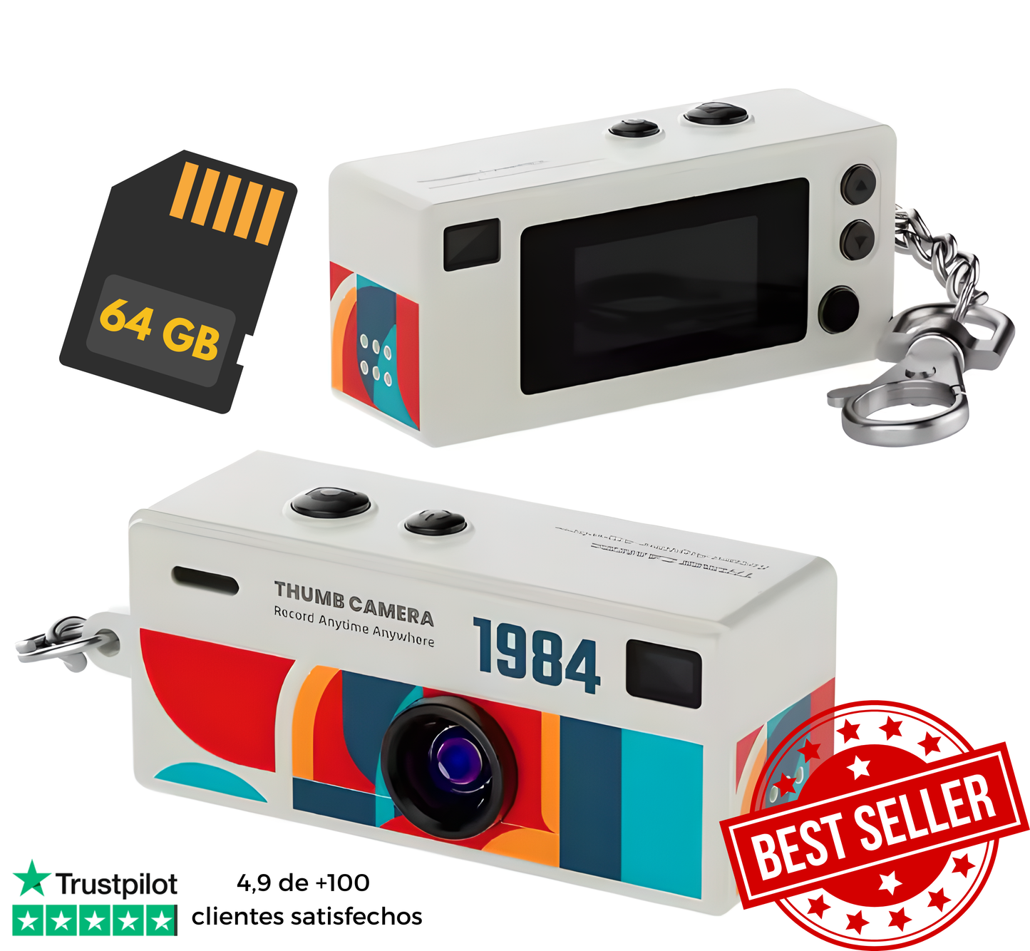 Cámara Retro KeyCam con Tarjeta de Memoria
