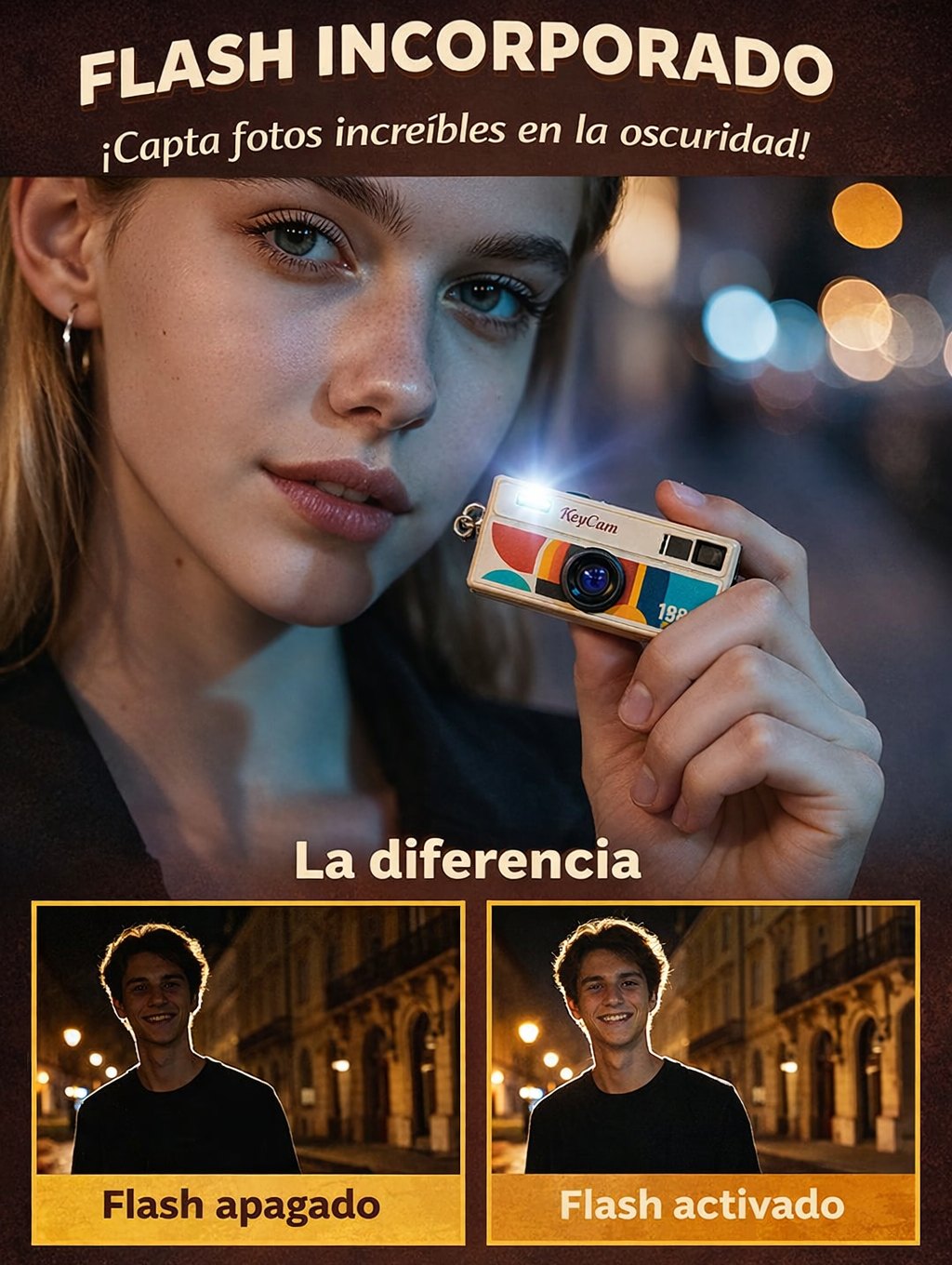 Cámara Retro KeyCam con Tarjeta de Memoria