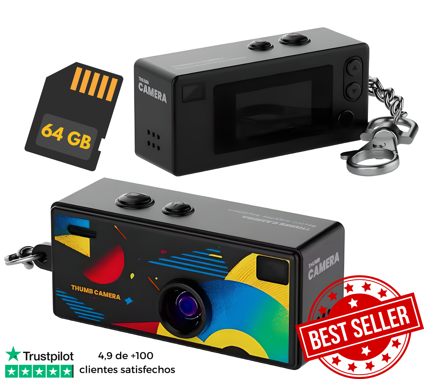 Cámara Retro KeyCam con Tarjeta de Memoria